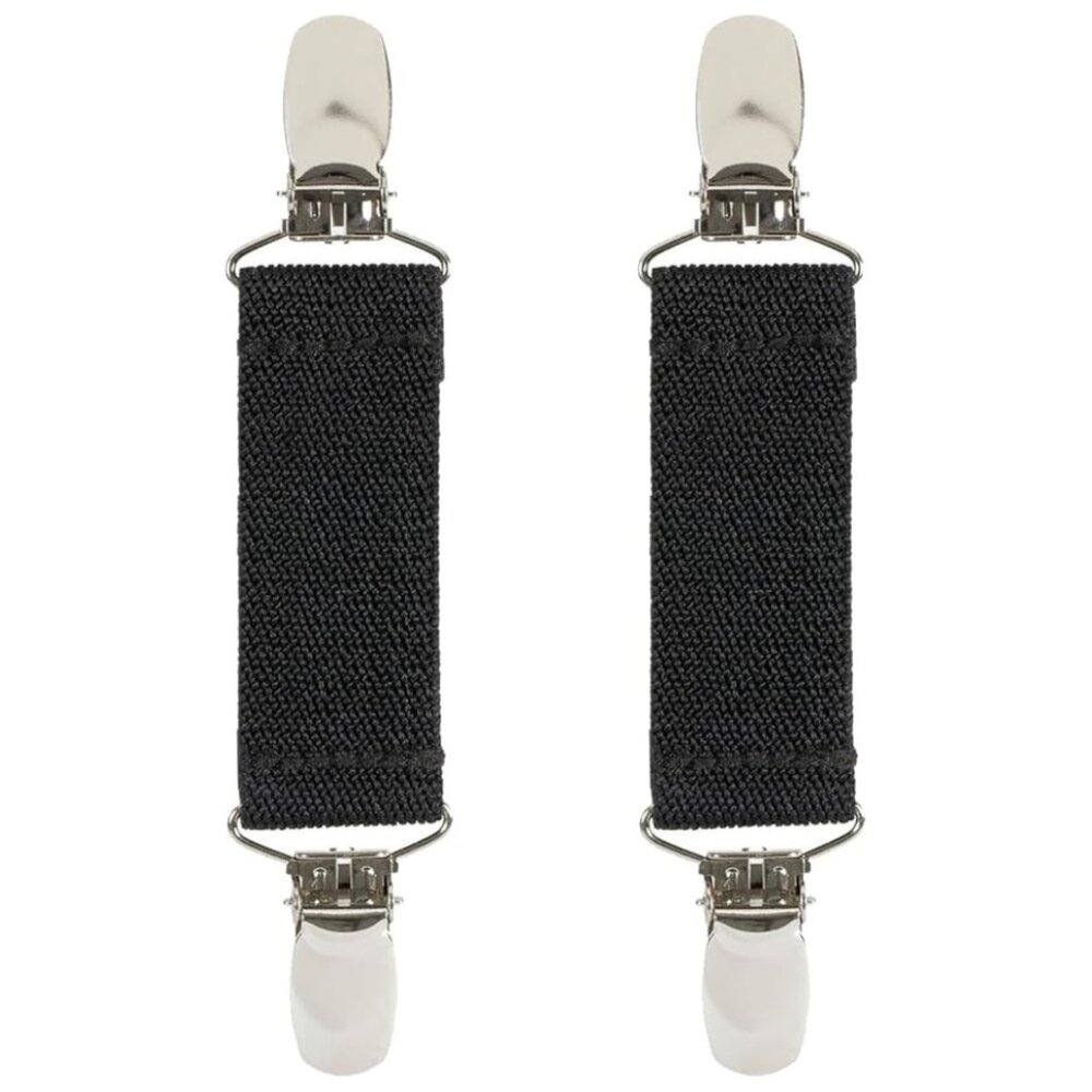 Hold’Em 1” Boot Straps Leg Pant Stirrup Elastic Extra Heavy Clips - Black